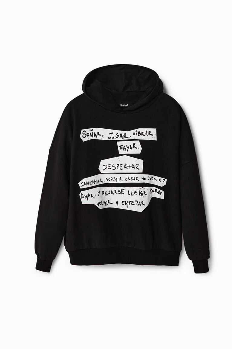 Sudaderas Desigual Oversize Manifesto text hoodie Mujer | DAJ865273