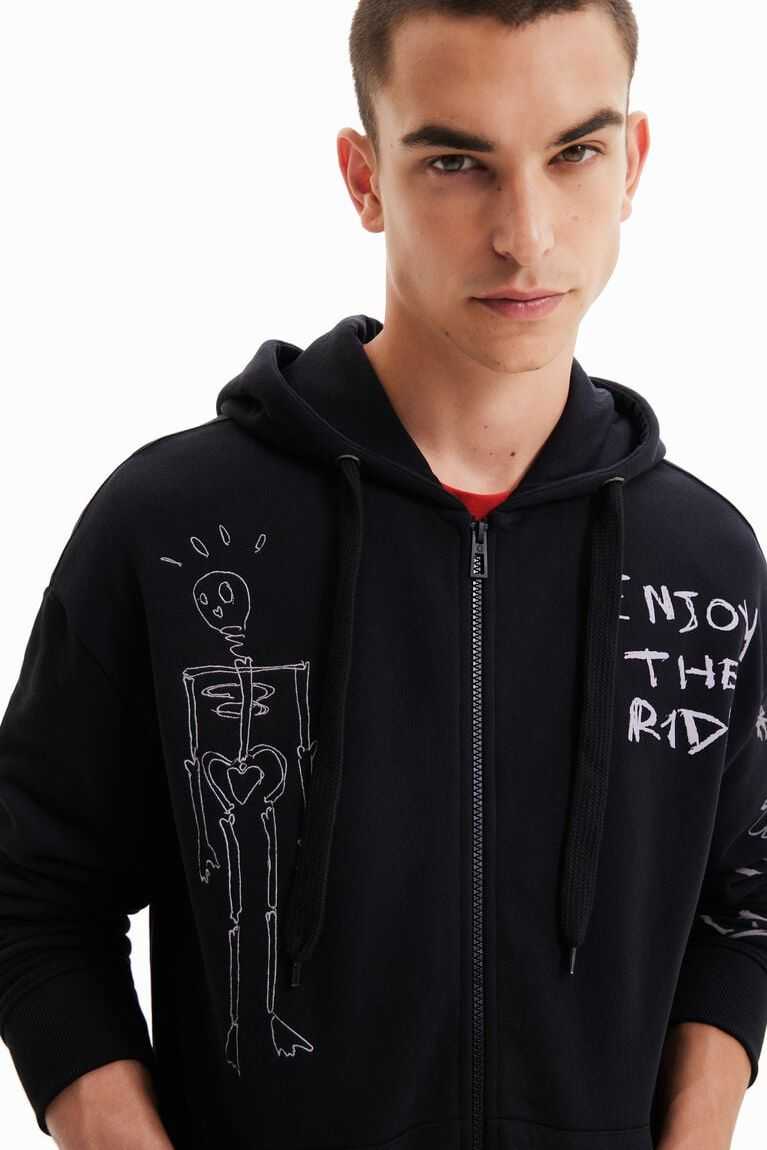 Sudaderas Desigual Oversize zip-up hoodie Hombre | HOP829463