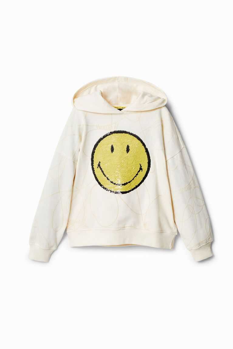 Sudaderas Desigual Reversible sequin Smiley hoodie Niña | USR602795