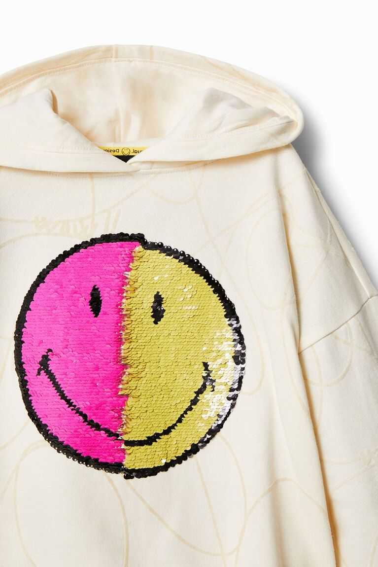 Sudaderas Desigual Reversible sequin Smiley hoodie Niña | USR602795