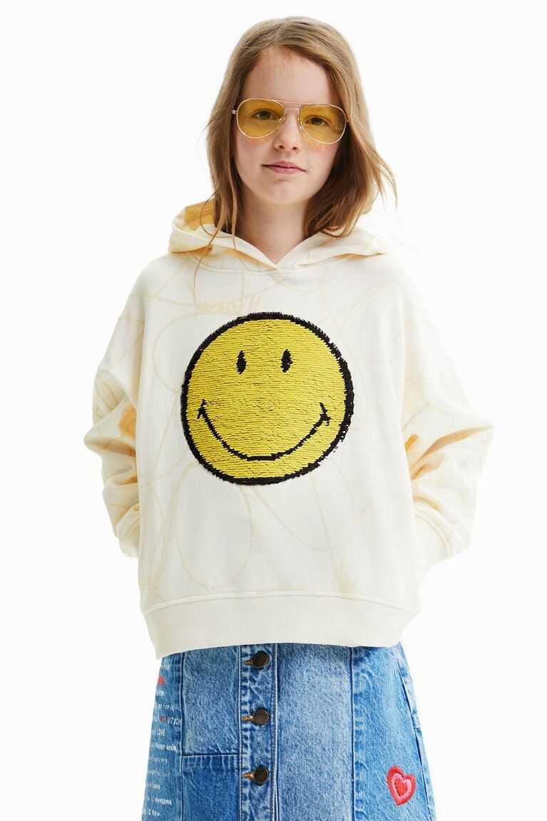 Sudaderas Desigual Reversible sequin Smiley hoodie Niña | USR602795