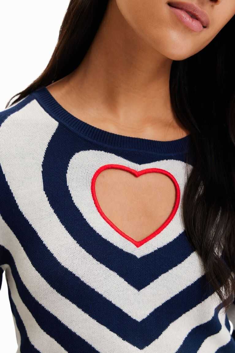 Suéteres Desigual A Rayas heart cut-out pullover Mujer | CTL124509