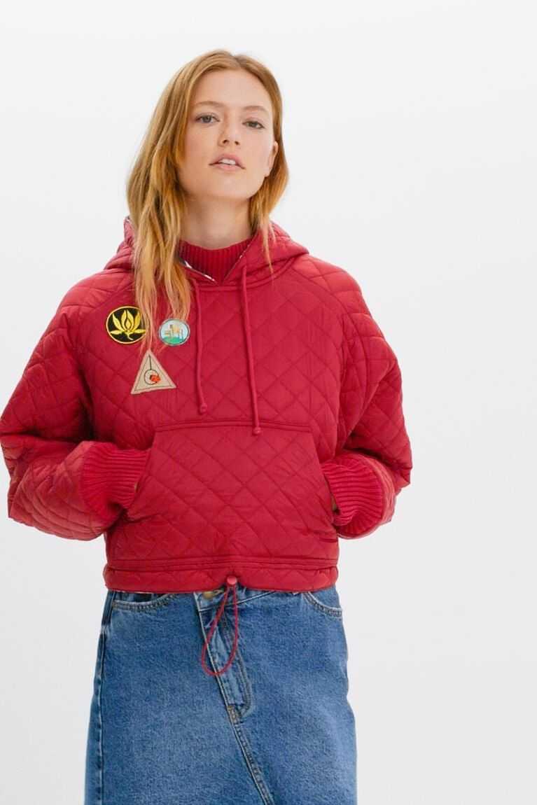 Suéteres Desigual Acolchado hoodie with patches Mujer | HAO931526