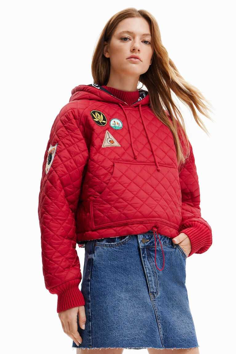 Suéteres Desigual Acolchado hoodie with patches Mujer | HAO931526