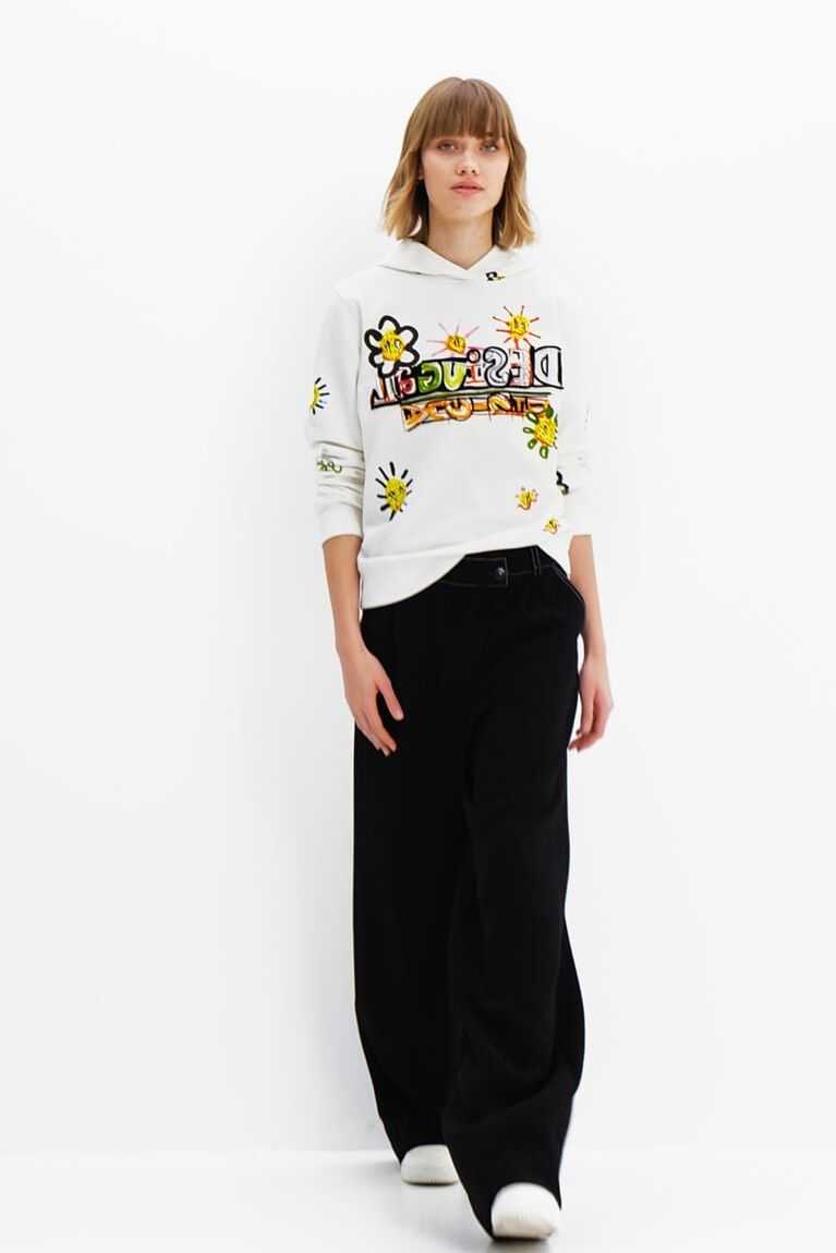 Suéteres Desigual Arty flocked sweatshirt Mujer | NSV610298