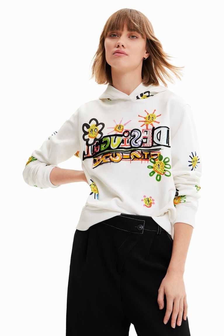 Suéteres Desigual Arty flocked sweatshirt Mujer | NSV610298