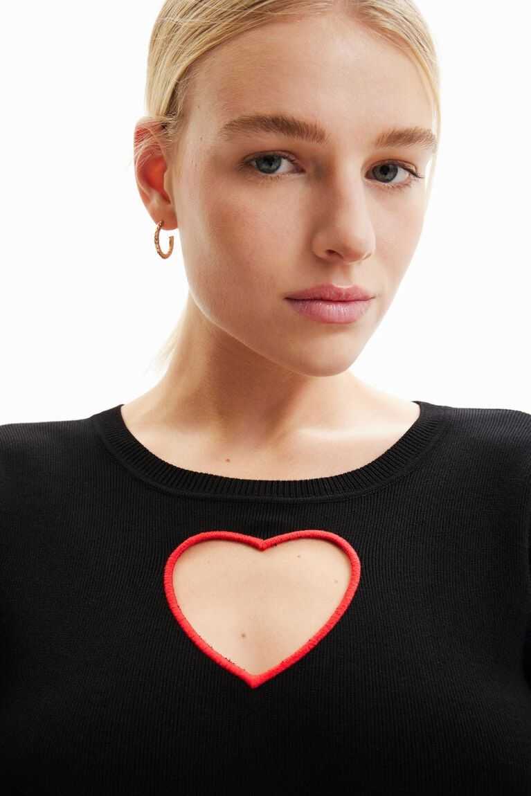 Suéteres Desigual Cut-out heart pullover Mujer | COT128354