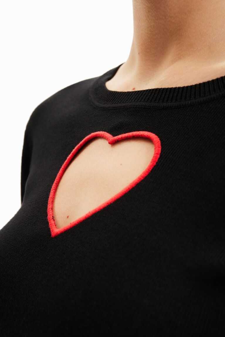 Suéteres Desigual Cut-out heart pullover Mujer | COT128354