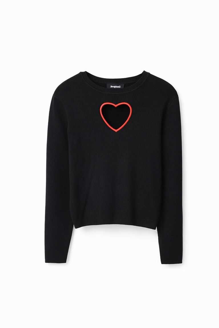 Suéteres Desigual Cut-out heart pullover Mujer | COT128354