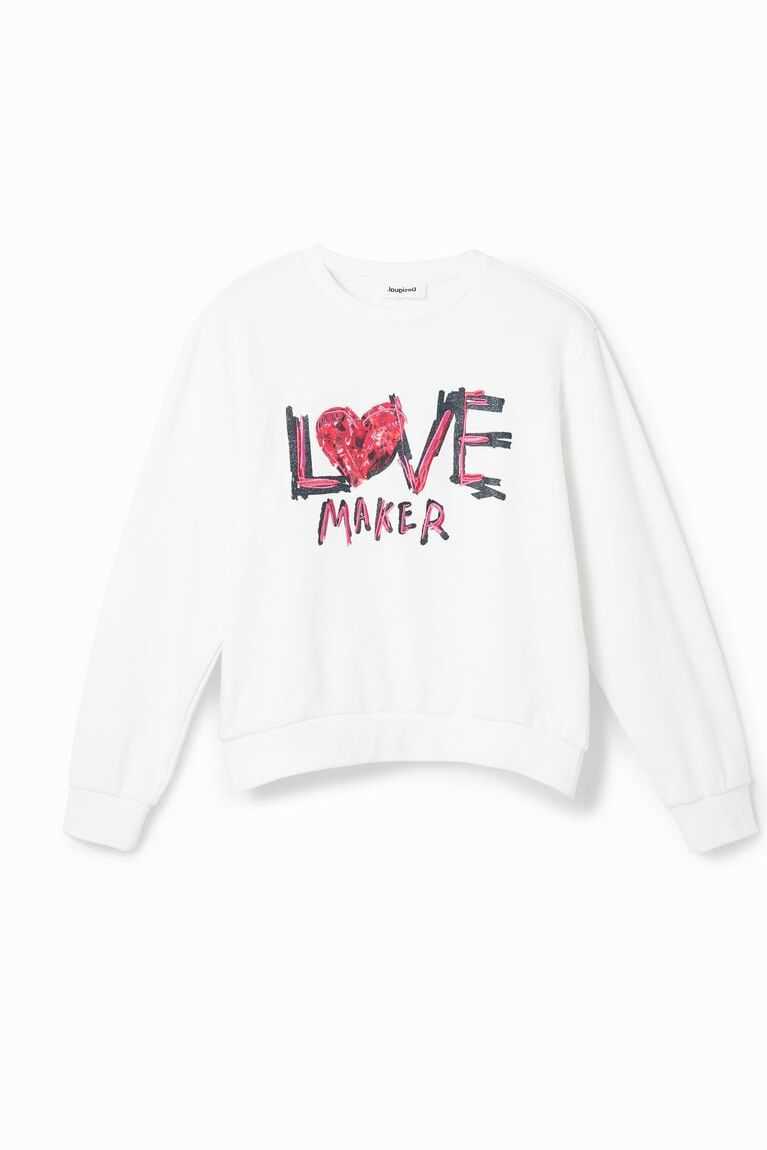 Suéteres Desigual Embroidered message sweatshirt Mujer | SJM860274