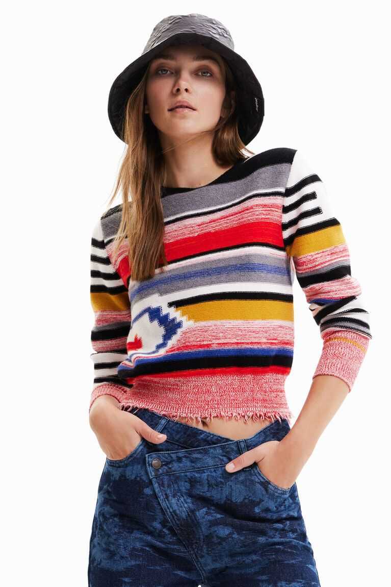 Suéteres Desigual Ethnic striped jumper Mujer | VTX908172