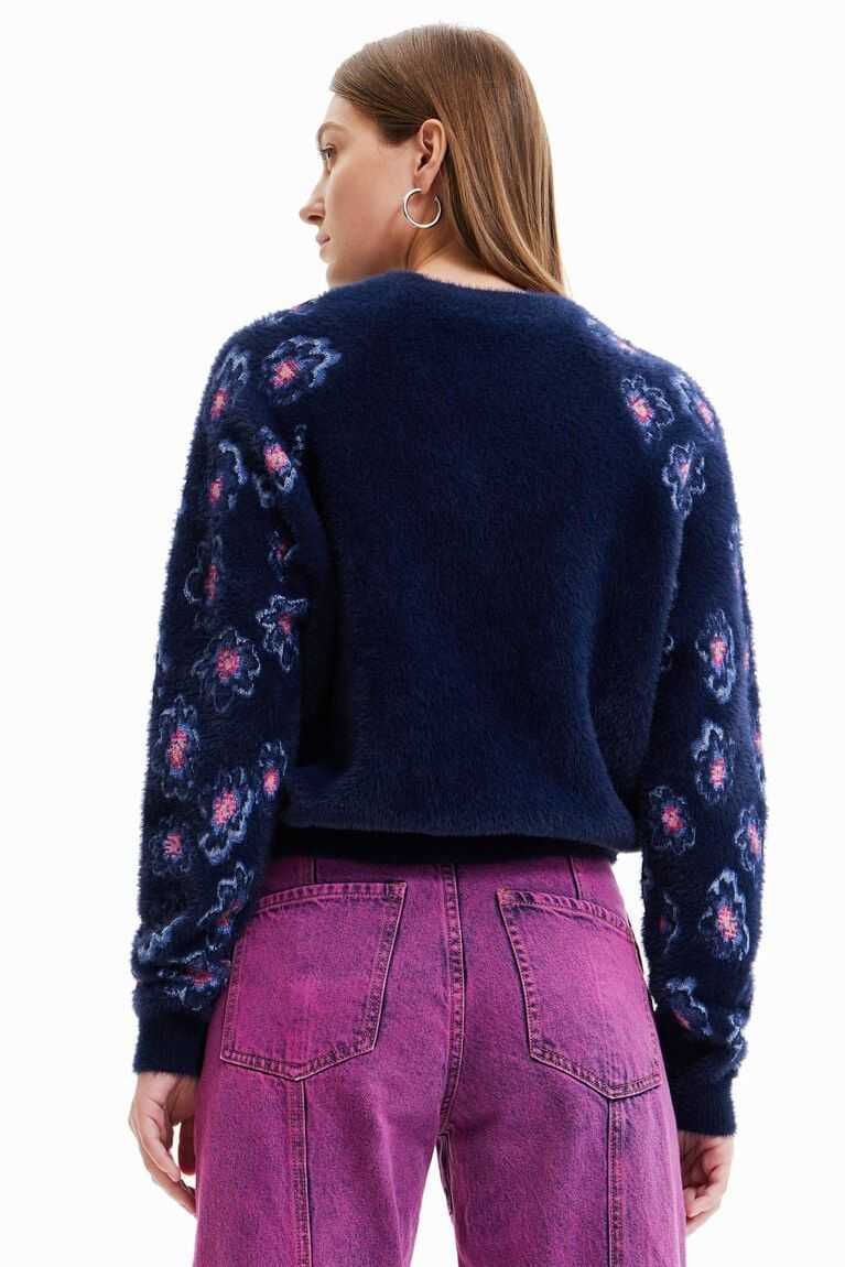 Suéteres Desigual Floral fur-effect pullover Mujer | GCP496532