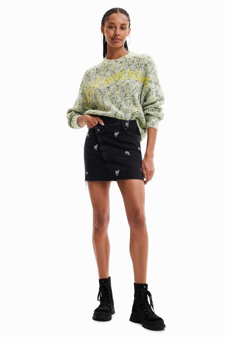 Suéteres Desigual Fornido knit jumper with embroidery Mujer | ZLT016437