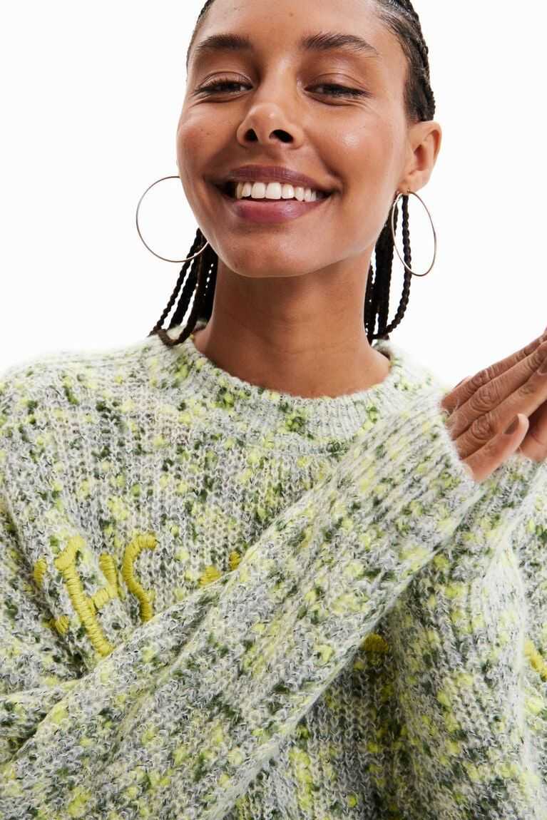 Suéteres Desigual Fornido knit jumper with embroidery Mujer | ZLT016437