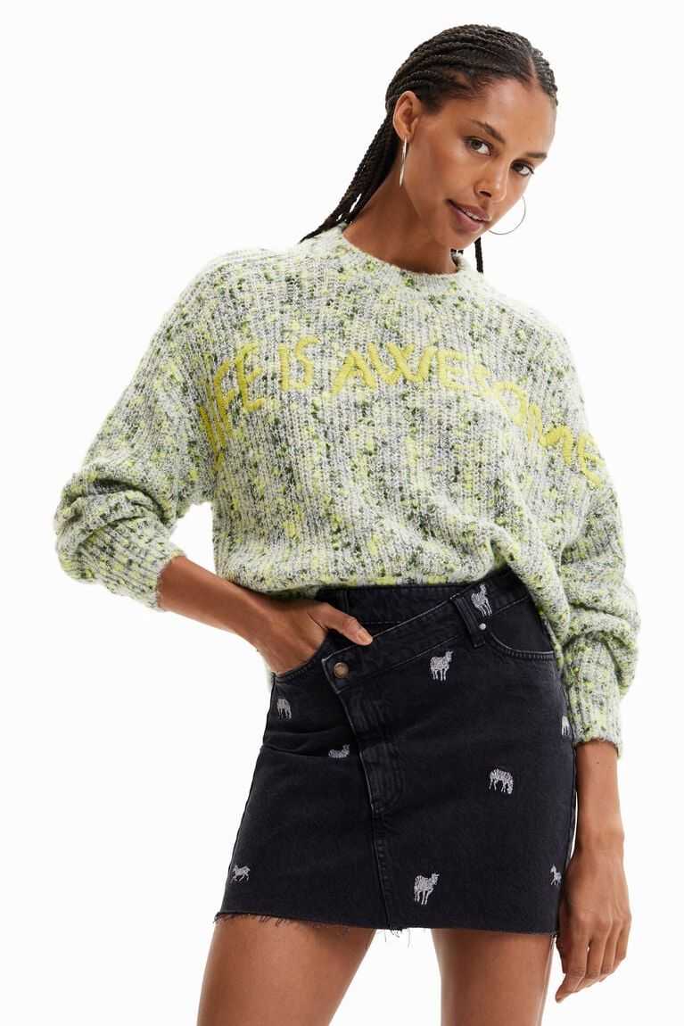 Suéteres Desigual Fornido knit jumper with embroidery Mujer | ZLT016437