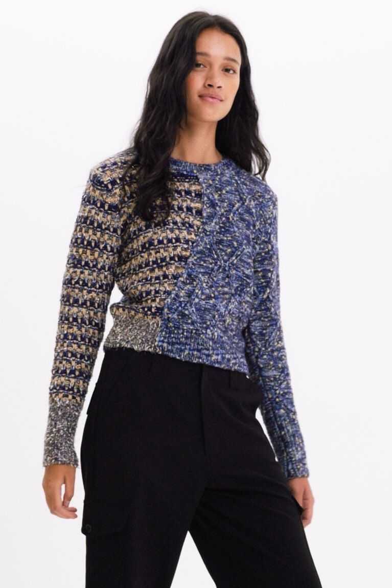 Suéteres Desigual Híbrido chunky knit pullover Mujer | JYR743012