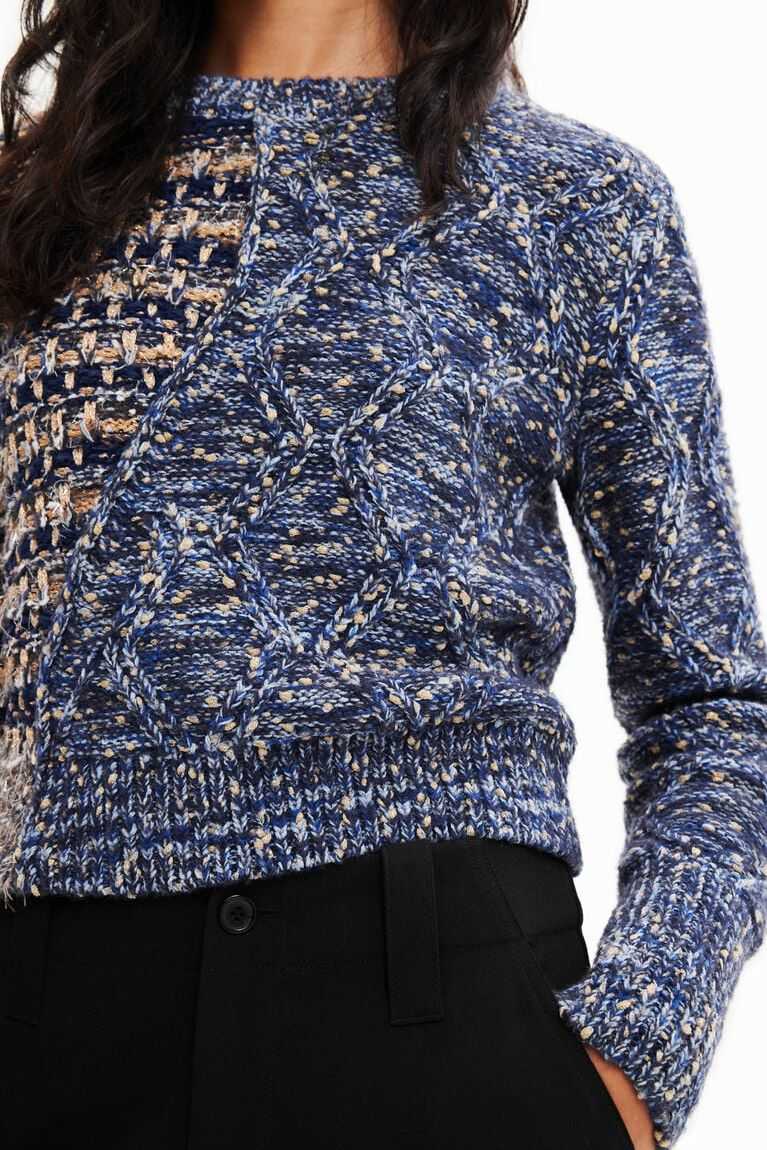 Suéteres Desigual Híbrido chunky knit pullover Mujer | JYR743012