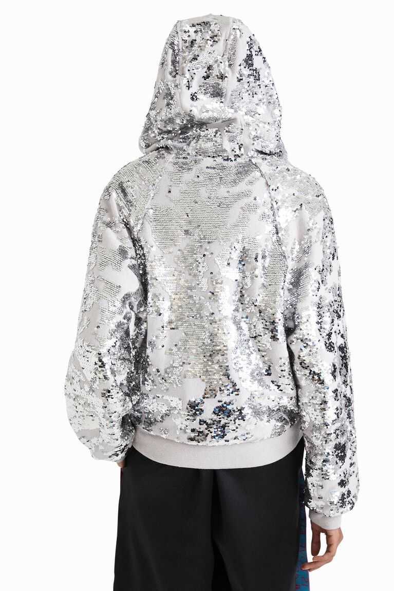 Suéteres Desigual Johnson Hartig sequined hoodie Mujer | PBW062785