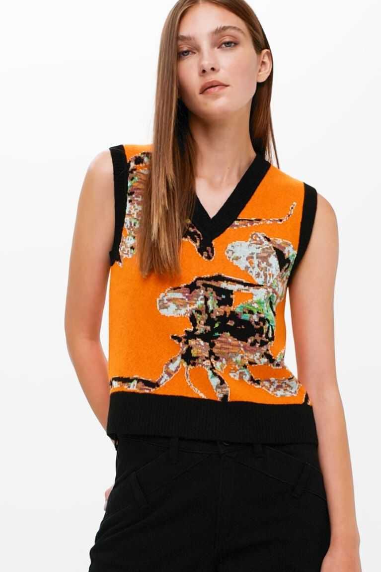 Suéteres Desigual Maitrepierre knit mantis gilet Mujer | AJU260318