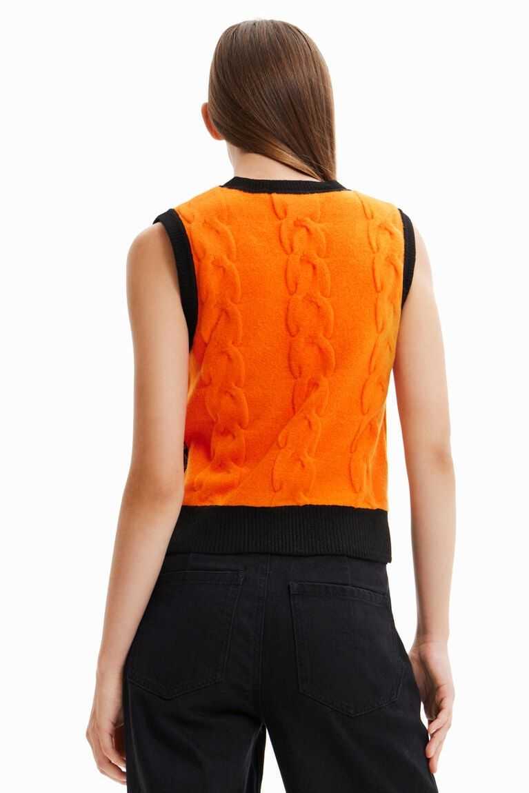 Suéteres Desigual Maitrepierre knit mantis gilet Mujer | AJU260318