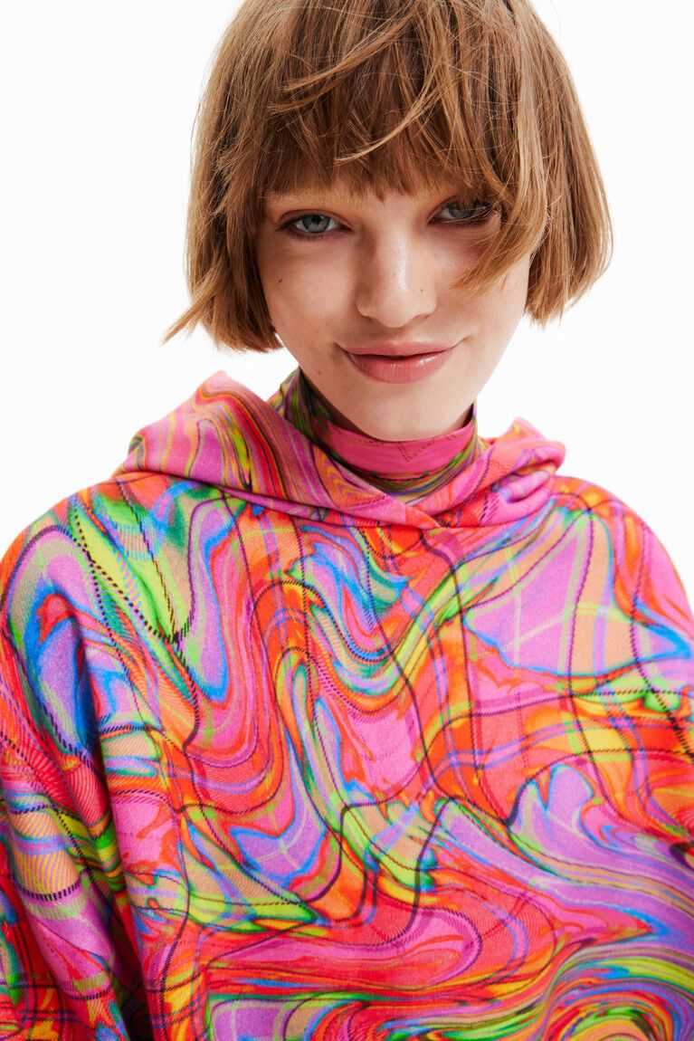 Suéteres Desigual Maria Escote oversize psychedelic hoodie Mujer | VRM561879