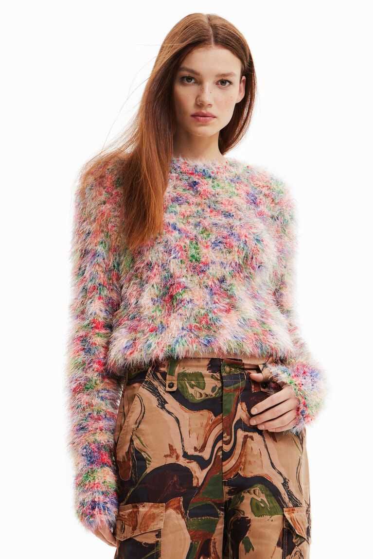 Suéteres Desigual Multicoloured fur-effect jumper Mujer | AGR984715