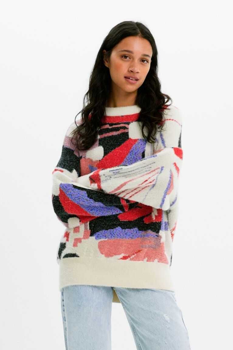 Suéteres Desigual Multicoloured geometric jumper Mujer | THU759804