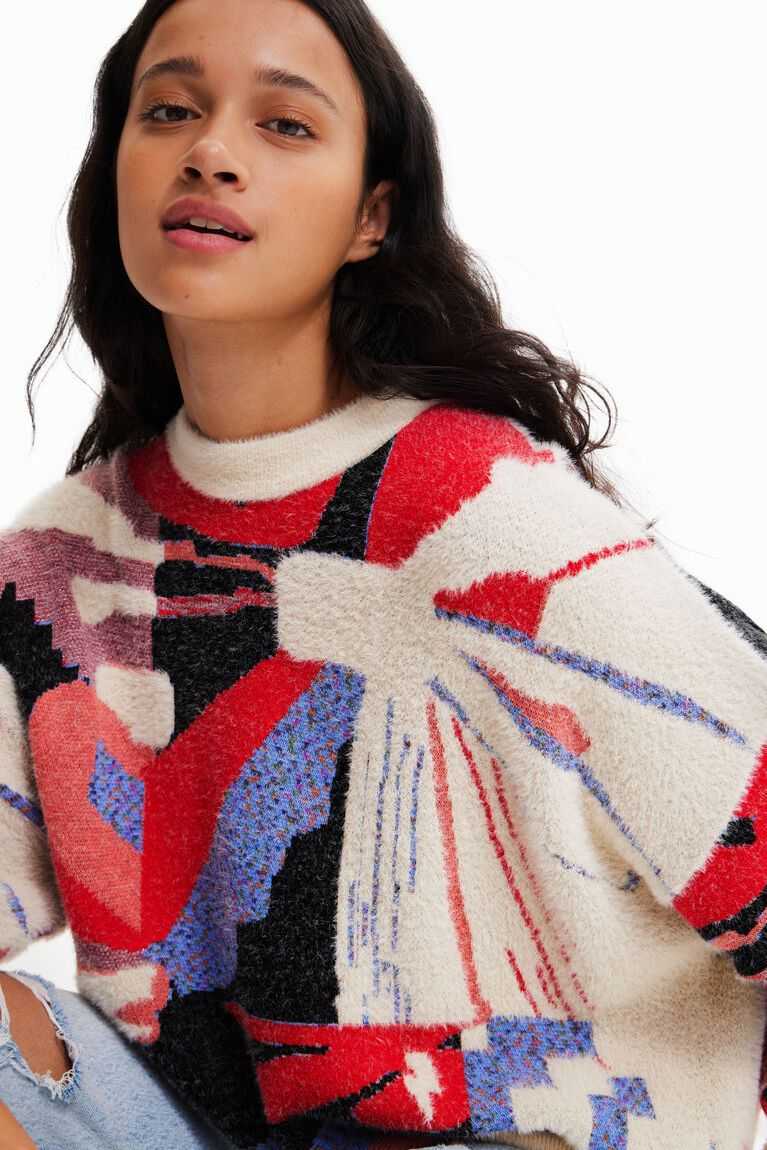 Suéteres Desigual Multicoloured geometric jumper Mujer | THU759804