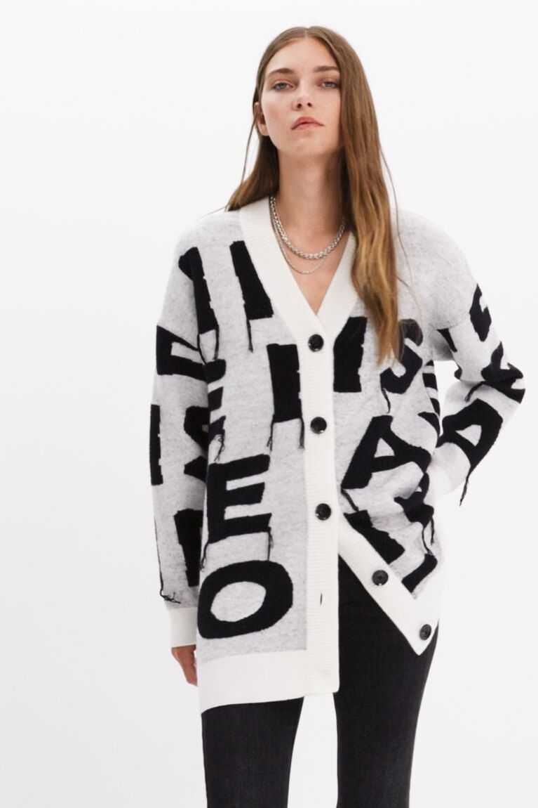 Suéteres Desigual Oversize message cardigan Mujer | PVY251368