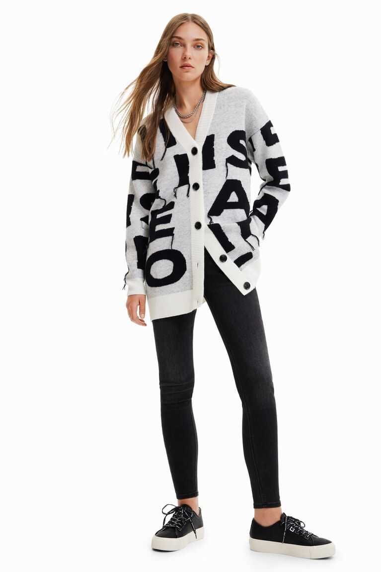 Suéteres Desigual Oversize message cardigan Mujer | PVY251368