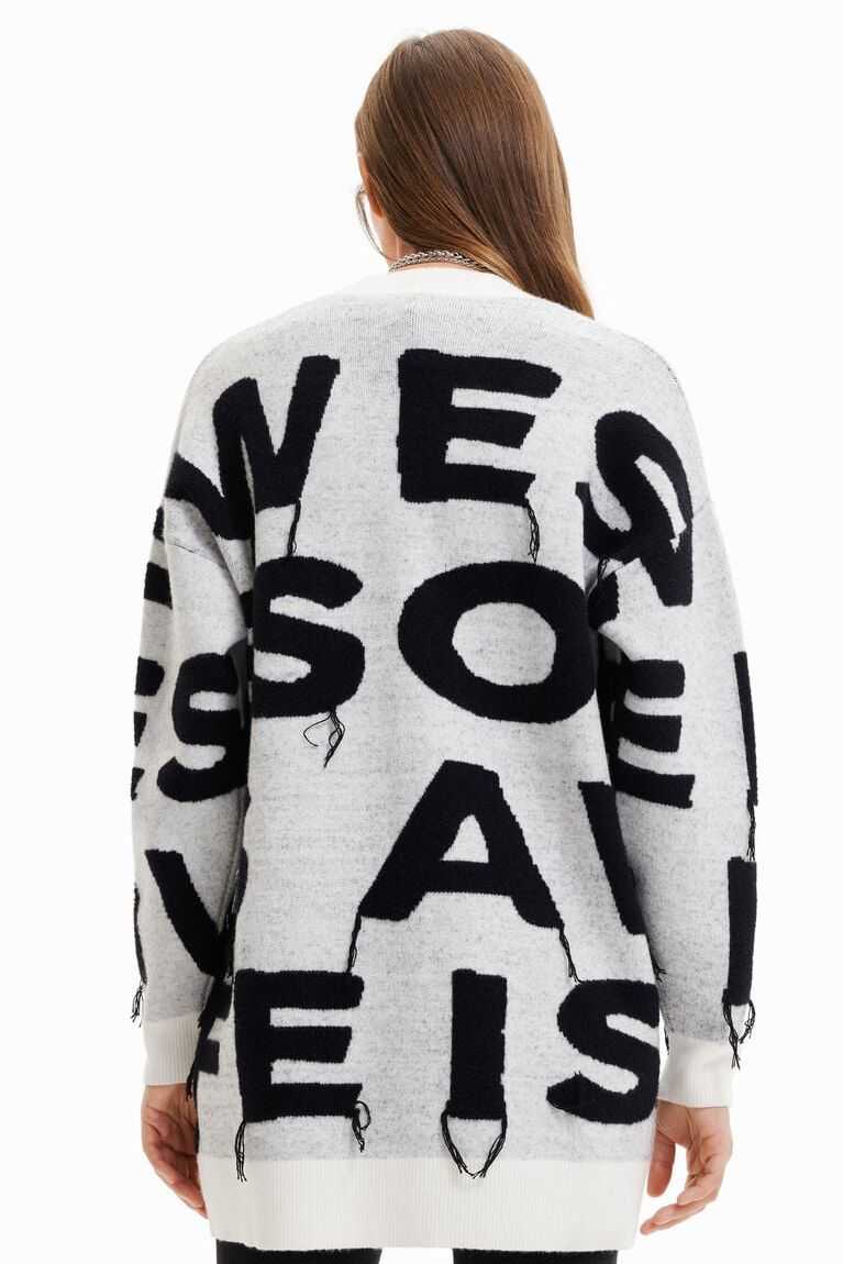 Suéteres Desigual Oversize message cardigan Mujer | PVY251368