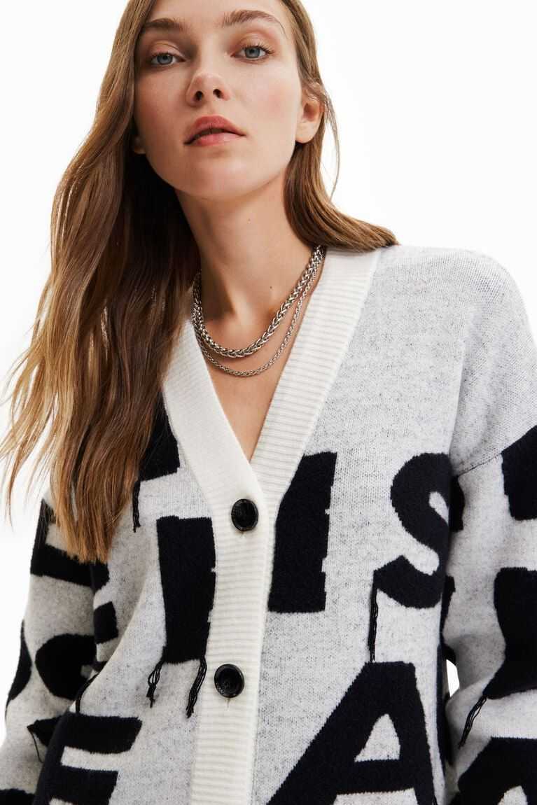 Suéteres Desigual Oversize message cardigan Mujer | PVY251368