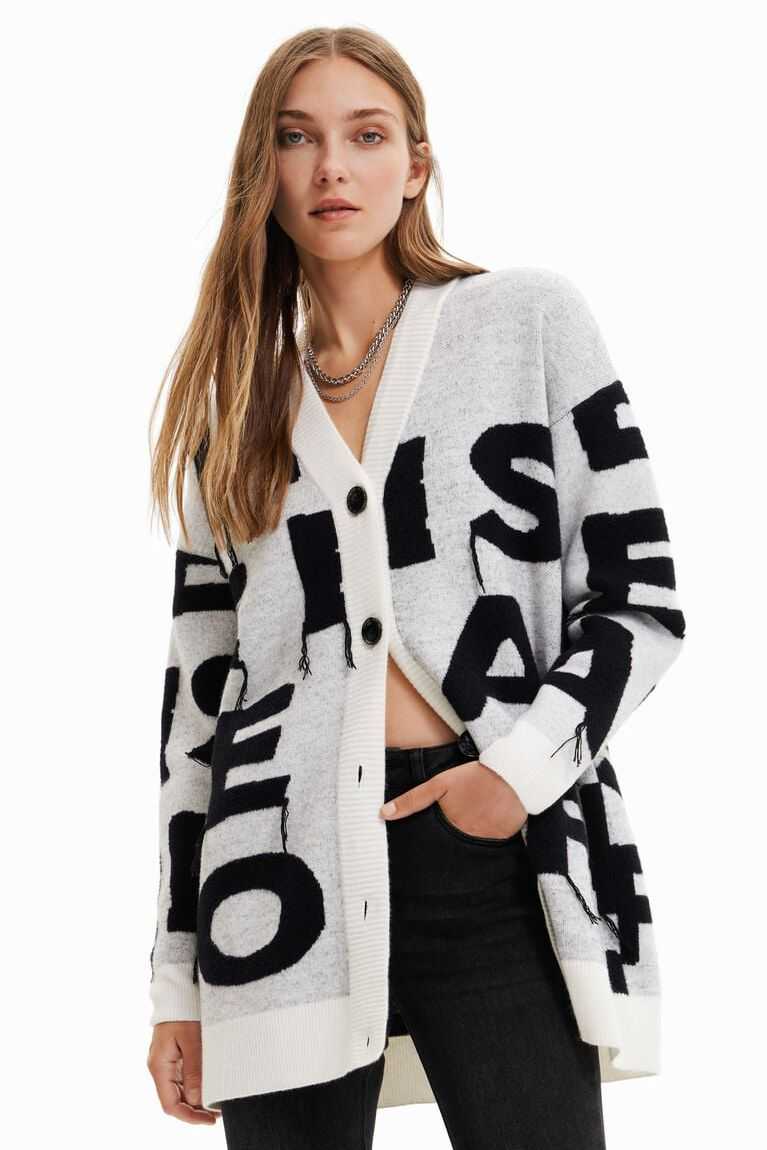 Suéteres Desigual Oversize message cardigan Mujer | PVY251368