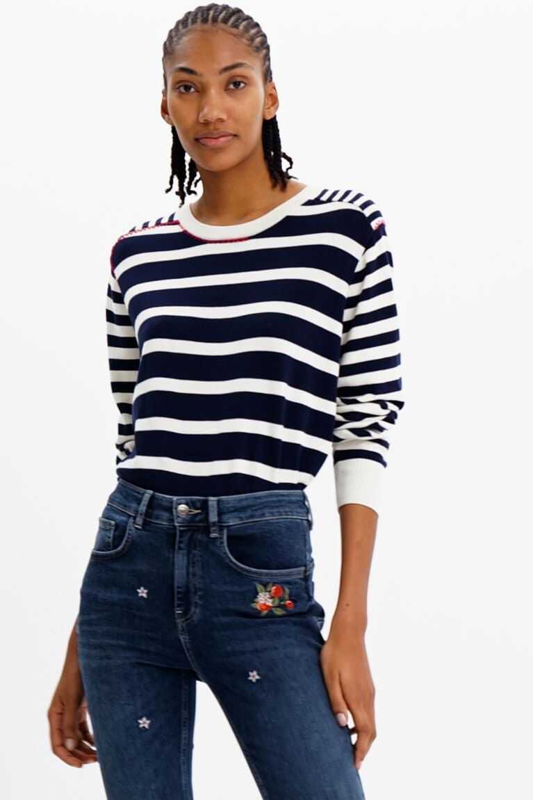 Suéteres Desigual Sailor stripes pullover Mujer | AXK165934