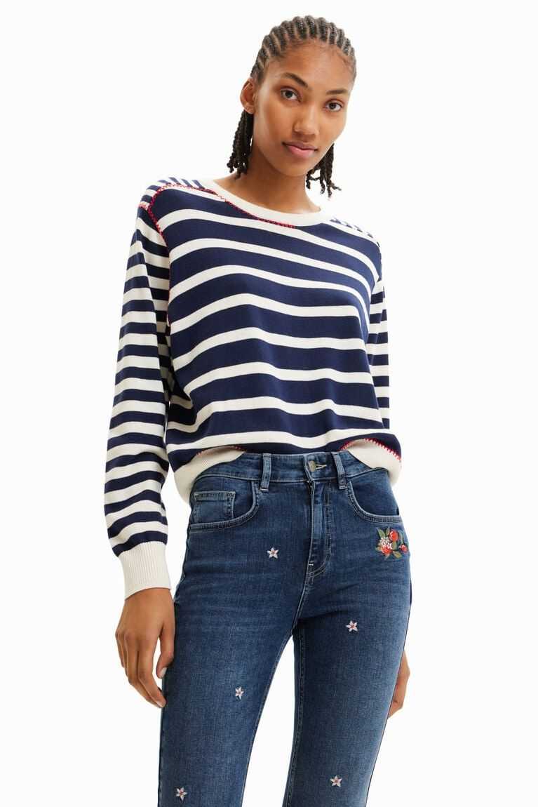 Suéteres Desigual Sailor stripes pullover Mujer | AXK165934