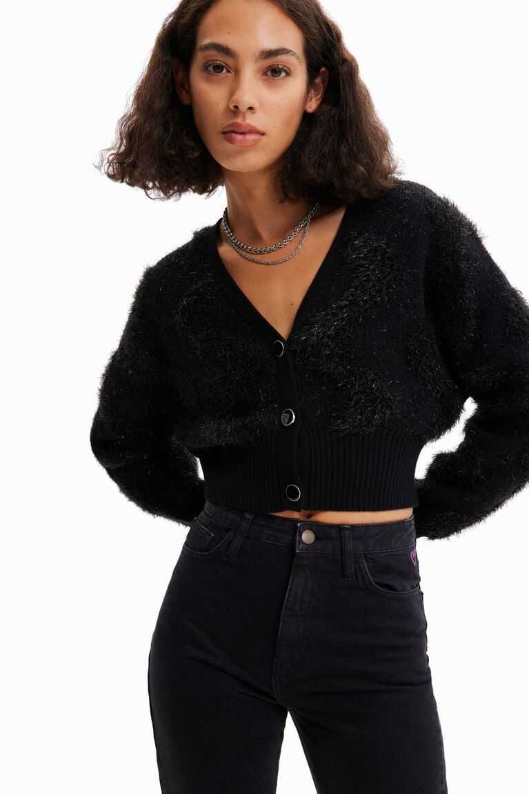 Suéteres Desigual Shiny plush cardigan Mujer | VSG273841