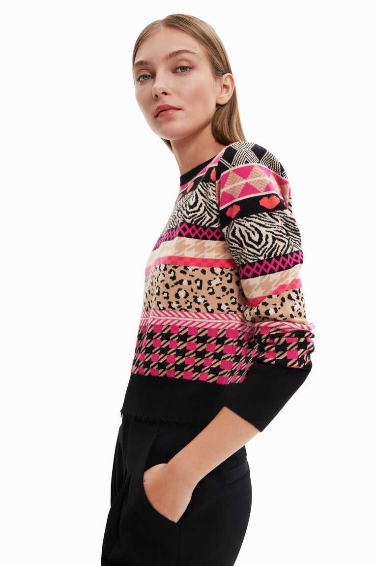 Suéteres Desigual Slim border pullover Mujer | FEK372561