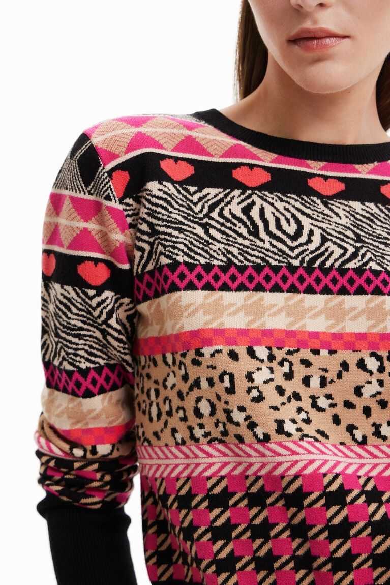 Suéteres Desigual Slim border pullover Mujer | FEK372561