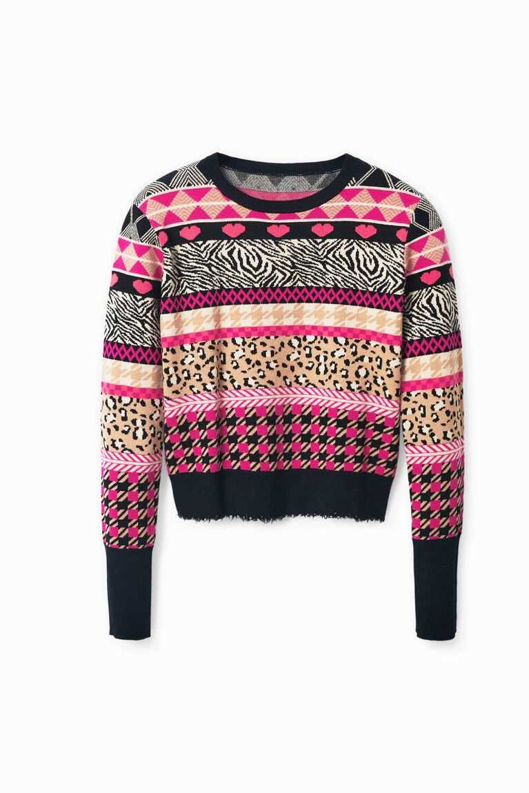 Suéteres Desigual Slim border pullover Mujer | FEK372561