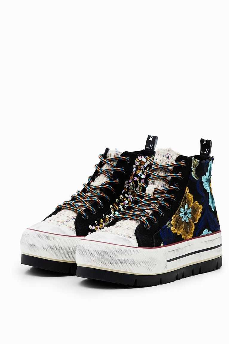 Tenis Desigual Jacquard platform high-top Mujer | IFY245813