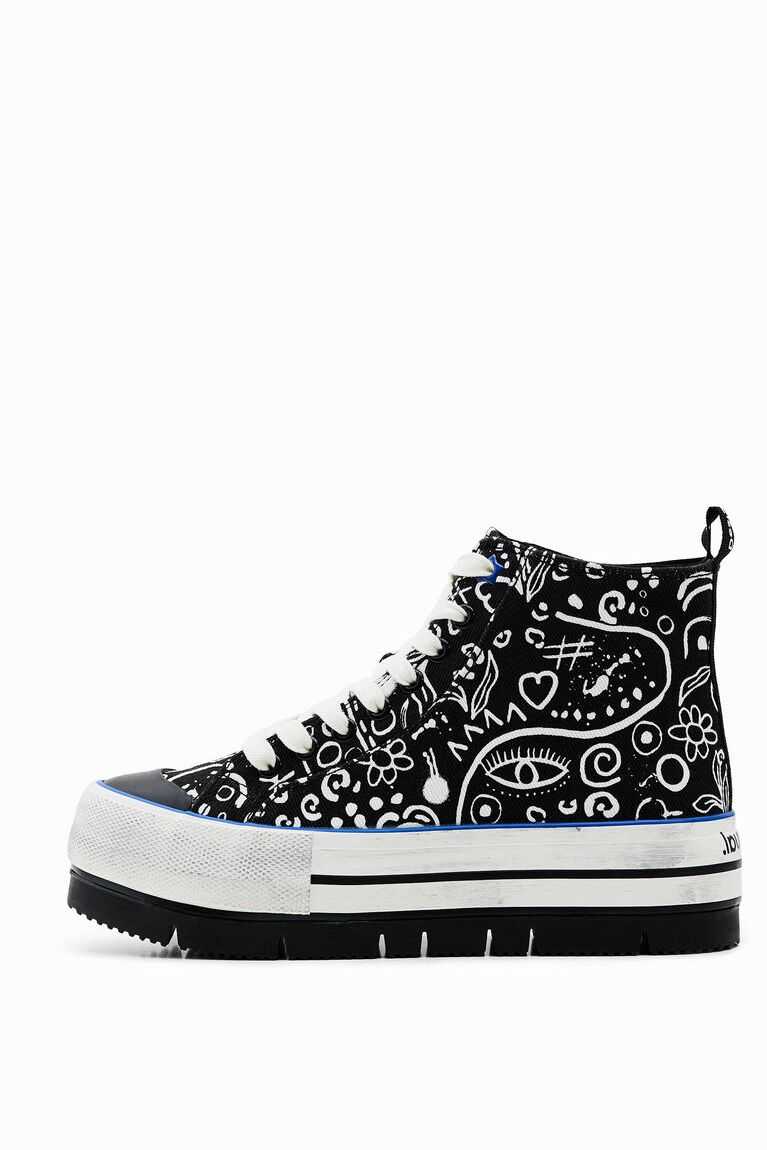 Tenis Desigual Plataforma high-top with illustrations Mujer | NUG432679