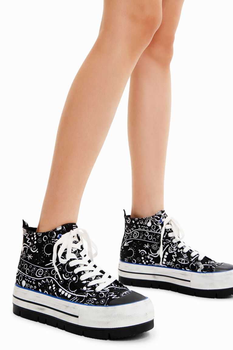 Tenis Desigual Plataforma high-top with illustrations Mujer | NUG432679