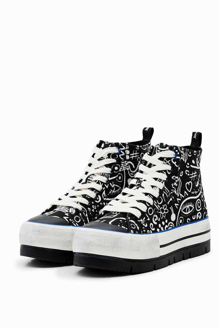 Tenis Desigual Plataforma high-top with illustrations Mujer | NUG432679