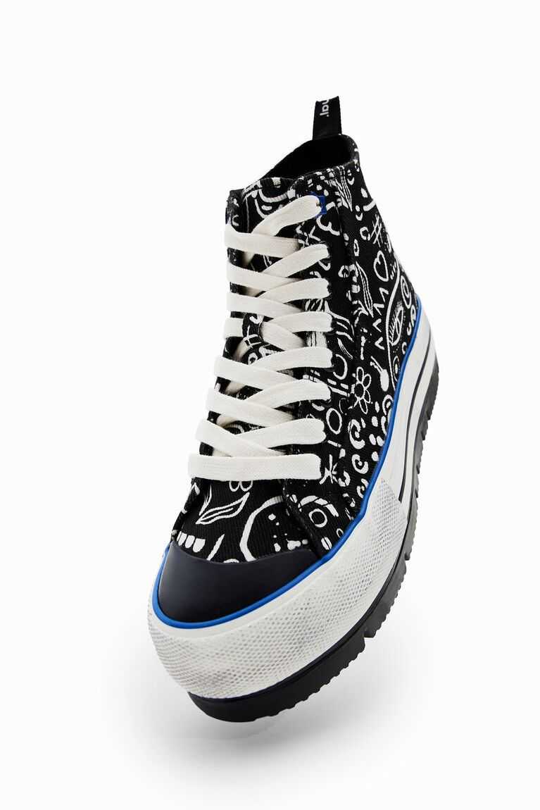 Tenis Desigual Plataforma high-top with illustrations Mujer | NUG432679