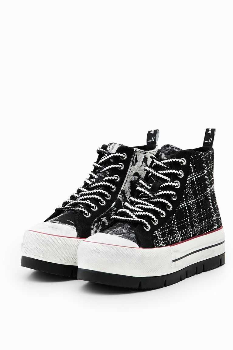 Tenis Desigual Tartan platform high-top Mujer | EMQ620934