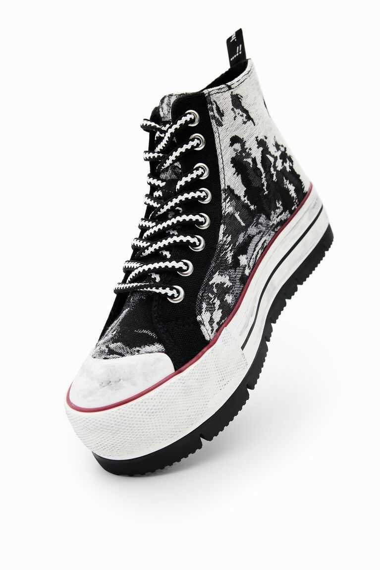 Tenis Desigual Tartan platform high-top Mujer | EMQ620934