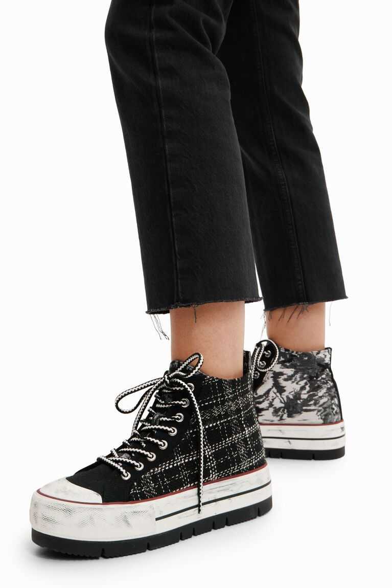 Tenis Desigual Tartan platform high-top Mujer | EMQ620934