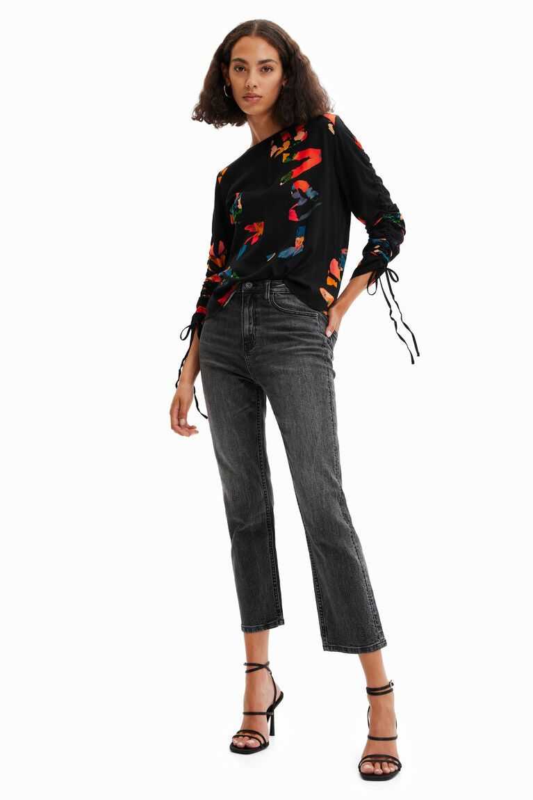 Tops Desigual Adjustable-sleeve Love blouse Mujer | JVB180754