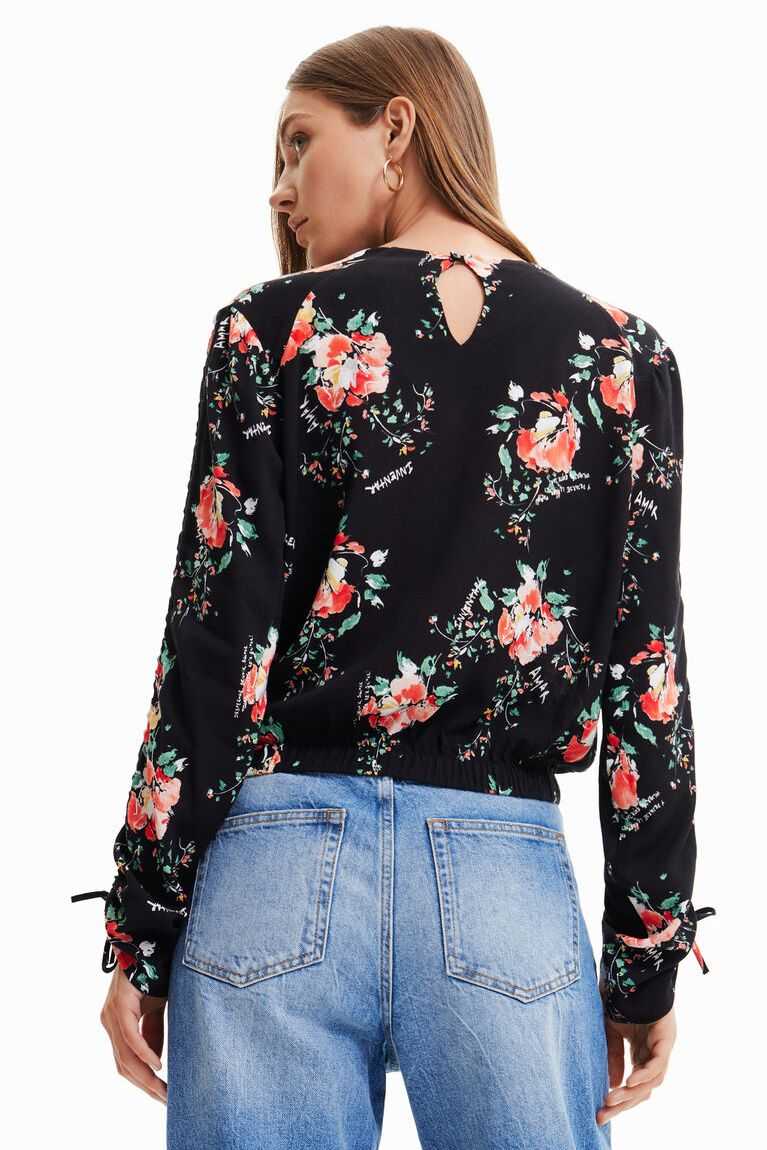 Tops Desigual Adjustable-sleeve floral blouse Mujer | CXU047658