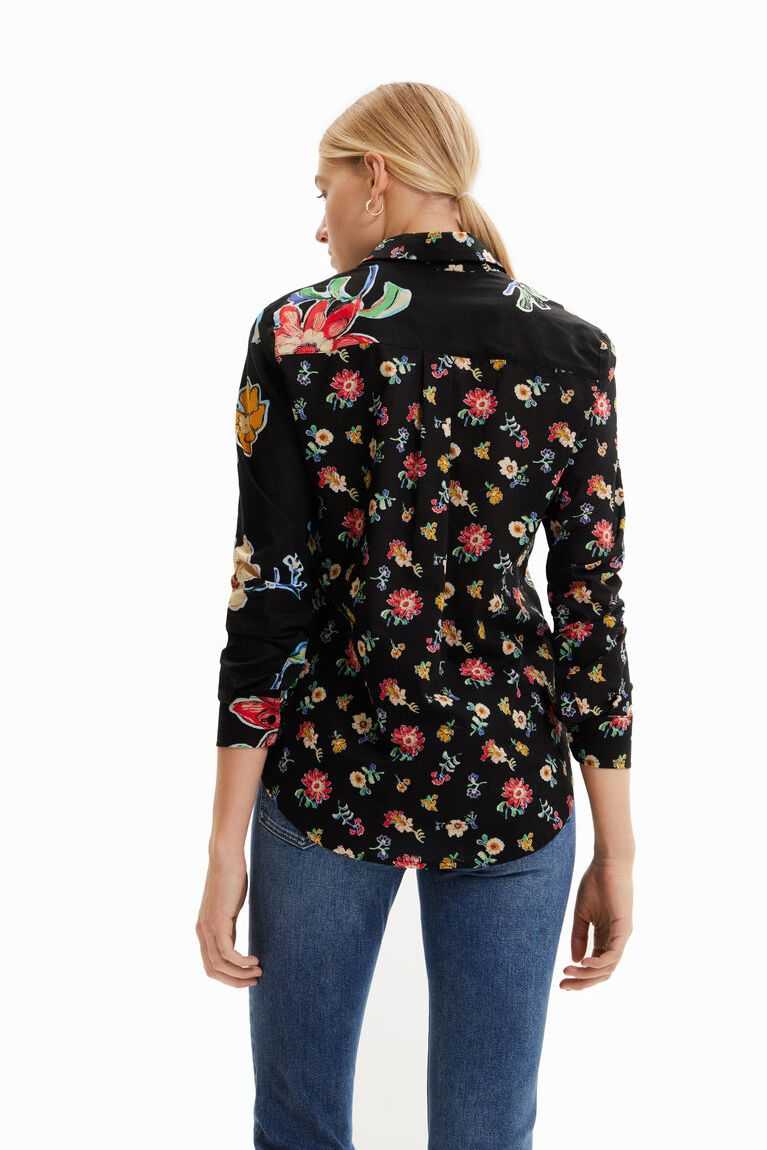 Tops Desigual Floral half-and-half Mujer | SXE489261